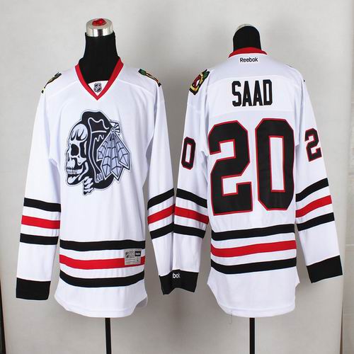 2015 Reebok Chicago Blackhawks 20 Brandon Saad white nhl jersey