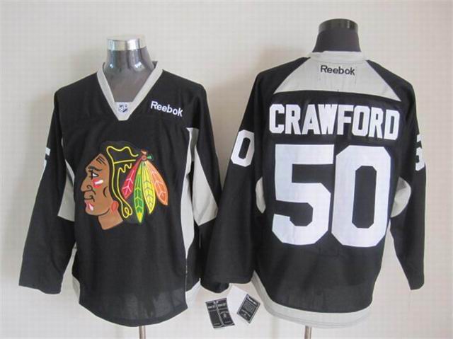 2015 Reebok Chicago Blackhawks Corey Crawford #50 black Ice Hockey Jersey