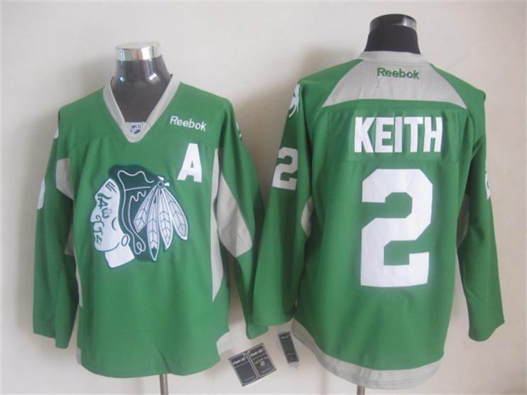 2015 Reebok Chicago Blackhawks Duncan Keith #2 green ice hockey Jersey