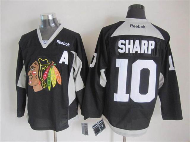 2015 Reebok Chicago Blackhawks Patrick Sharp #10 black ice hockey jersey