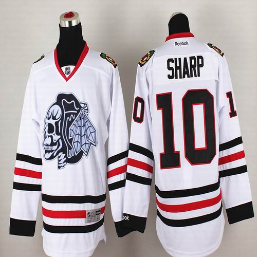 2015 Reebok Chicago Blackhawks Patrick Sharp #10 white ice hockey Jerseys