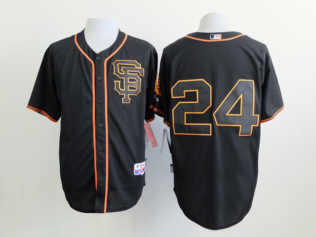 2015 San Francisco Giants 24 Willie Mays Black MLB baseball Jersey