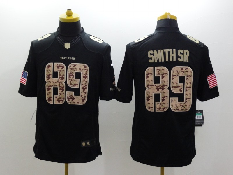 2015 nike Baltimore Ravens Steve 89 Smith Sr black limited usa flag nfl jersey