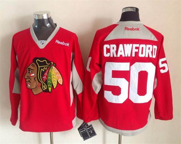 2015 reebok Chicago Blackhawks Corey Crawford 50 Red ice hockey jersey