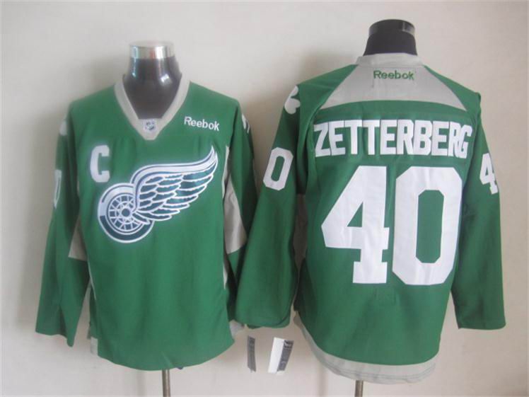 2015 reebok Detroit Red Wings 40 Henrik Zetterberg green men ice hockey nhl jerseys