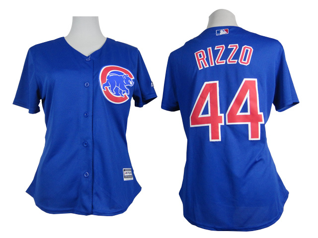 2015 women Chicago Cubs 44# Anthony Rizzo throwback blue mlb Jersey