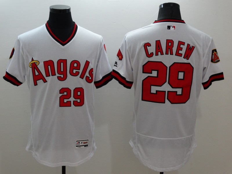 2016 Anaheim Angels 29 Rod Carew white elite men baseball mlb jersey