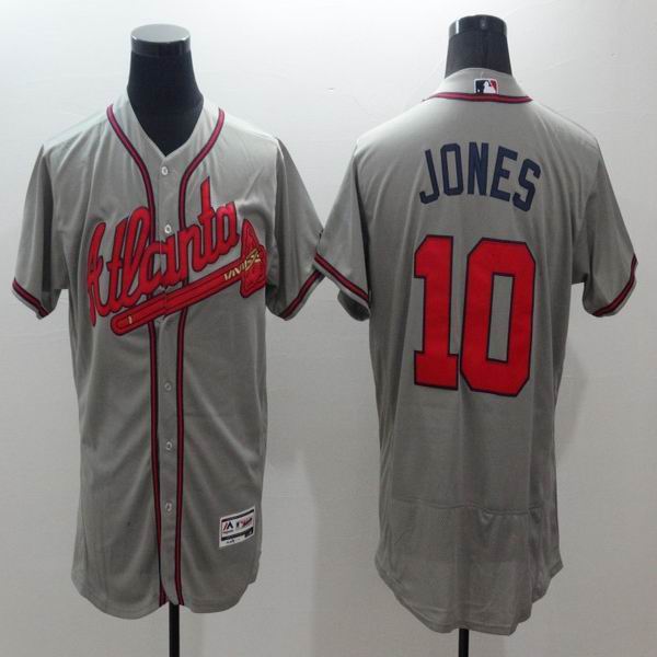 2016 Atlanta Braves 10 Chipper Jones gray elite baseball men baseball mlb jersey