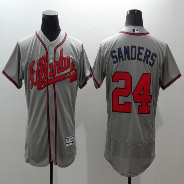 2016 Atlanta Braves 24 Deion Sanders Grey elite men baseball mlb Jersey