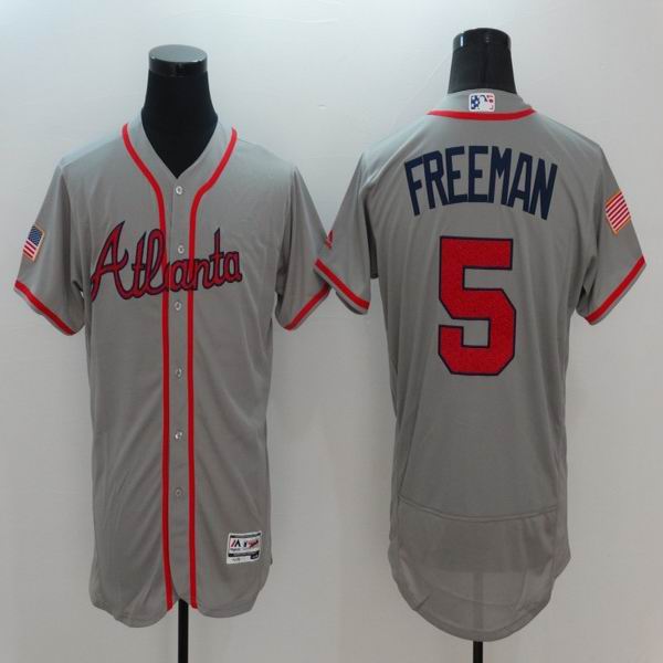 2016 Atlanta Braves 5 Freddie Freeman Grey elite men baseball mlb jersey(1)