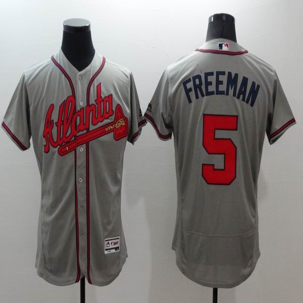 2016 Atlanta Braves 5 Freddie Freeman Grey elite men baseball mlb jersey