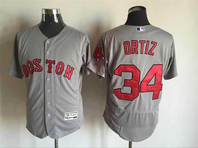 2016 Boston Red Sox  34 David Ortiz Gray Flexbase Authentic Collection men baseball mlb Jersey