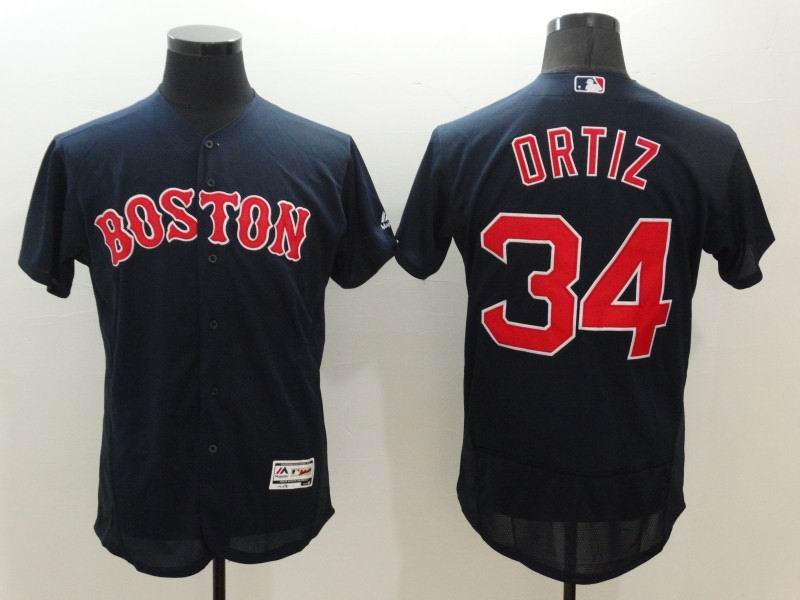 2016 Boston Red Sox 34 David Ortiz blue Flexbase Authentic Collection men baseball mlb Jersey