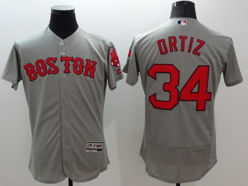 2016 Boston Red Sox 34 David Ortiz gray elite men baseball mlb jersey