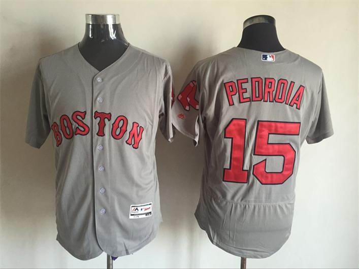 2016 Boston Red Sox Dustin Pedroia 15 gray Flexbase Authentic Collection men baseball mlb Jersey