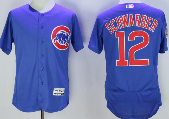 2016 Chicago Cubs 12 Kyle Schwarber Flexbase Authentic Collection blue men mlb Baseball Jersey