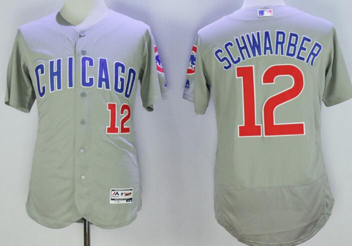 2016 Chicago Cubs 12 Kyle Schwarber Flexbase Authentic Collection grey men mlb Baseball Jersey