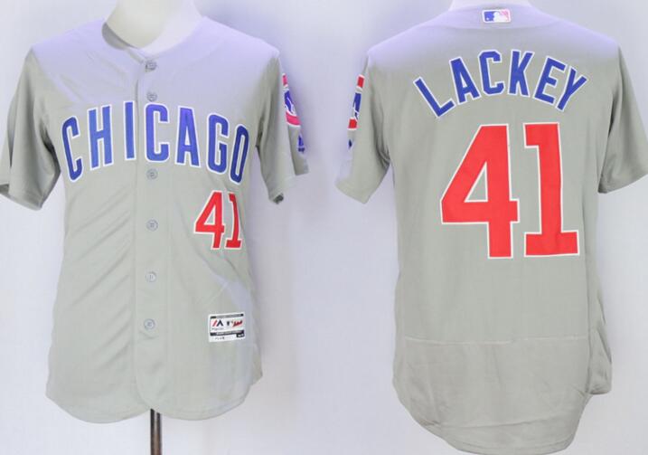 2016 Chicago Cubs 41 John Lackey Flexbase Authentic Collection gray men mlb Baseball Jersey