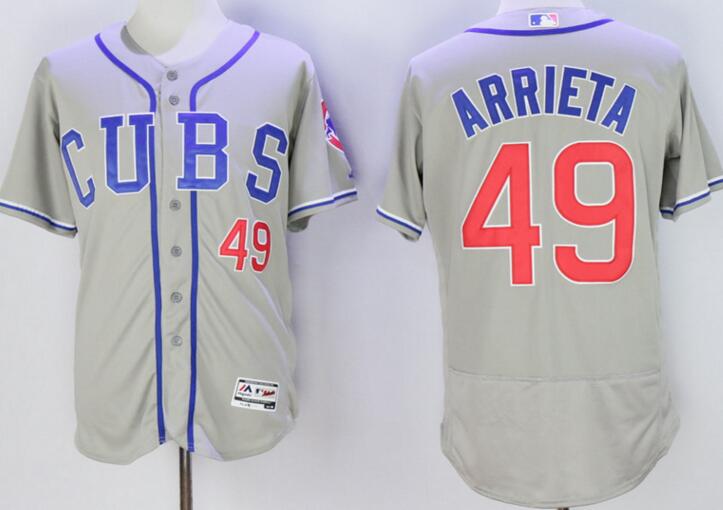 2016 Chicago Cubs 49 Jake Arrieta Flexbase Authentic Collection grey men mlb Baseball Jersey