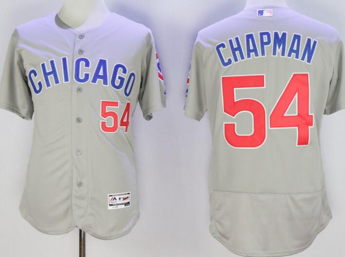 2016 Chicago Cubs 54 Aroldis Chapman Flexbase Authentic Collection grey men mlb Baseball Jersey