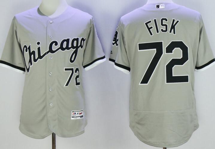 2016 Chicago White Sox 72 Carlton Fisk Flexbase Authentic Collection grey men mlb Baseball Jersey