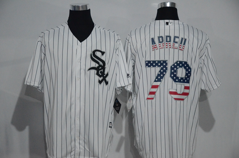 2016 Chicago White Sox 79 Jose Abreu white usa flag men baseball mlb Jersey