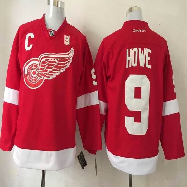 2016 Detroit Red Wings 9 Gordon Howe Red men ice hockey nhl jerseys with 9 patch