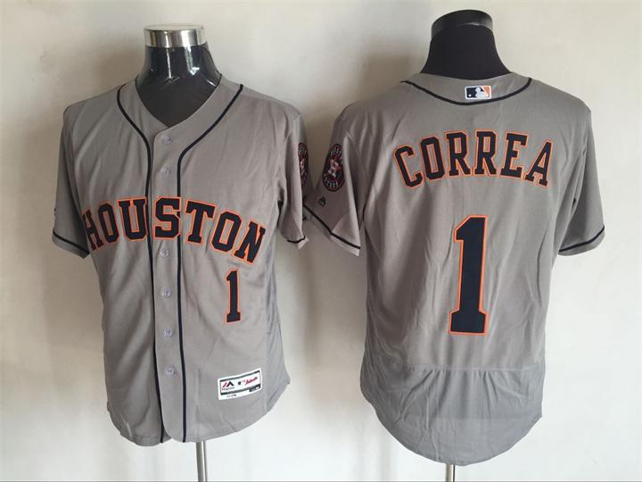 2016 Houston Astros 1 Carlos Correa gray Flexbase Authentic Collection men baseball mlb Jersey