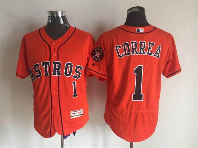 2016 Houston Astros 1 Carlos Correa orange Flexbase Authentic Collection men baseball mlb Jersey