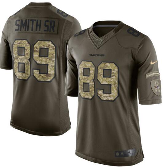 2016 Men Baltimore Ravens 89 Steve Smith Sr Nike Green Salute To Service Limited Jerseys