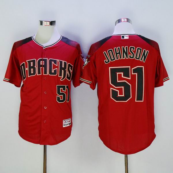 2016 New Arizona Diamondbacks 51 Randy Johnson Red Throwback Stitched men baseball mlb Jersey