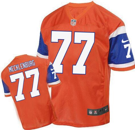 2016 Nike Denver Broncos 77 Karl Mecklenburg elite  orange nfl jersey