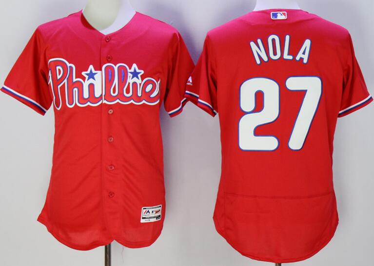 2016 Philadelphia Phillies 27 Aaron Nola red Flexbase Authentic Collection Jersey