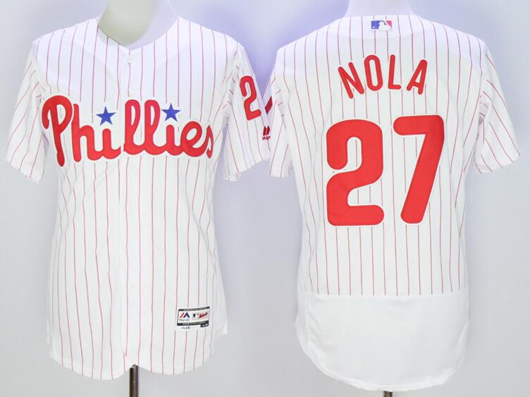 2016 Philadelphia Phillies 27 Aaron Nola white red Flexbase Authentic Collection Jersey