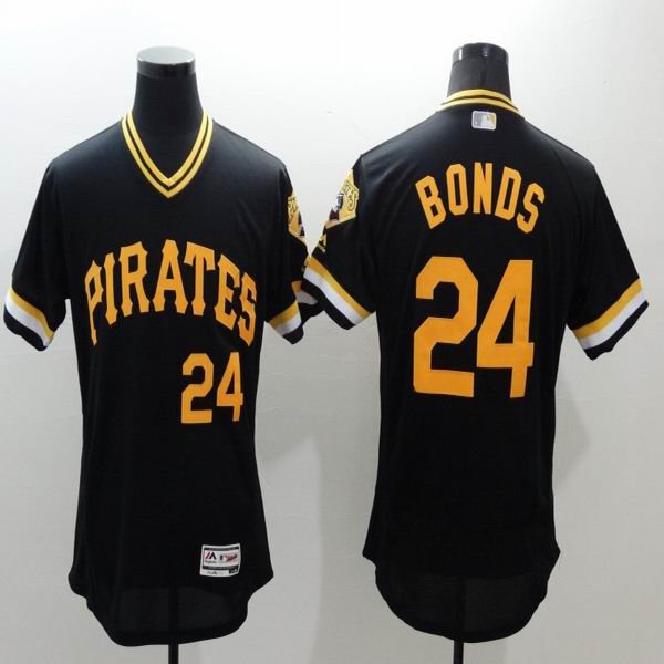 2016 Pittsburgh Pirates 24 Barry Bonds black elite baseball jersey-1