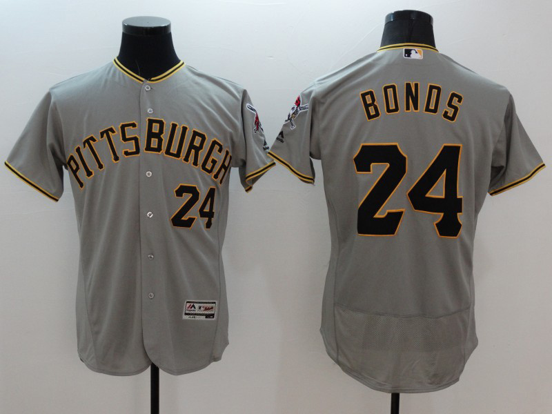 2016 Pittsburgh Pirates 24 Barry Bonds gray elite baseball jersey