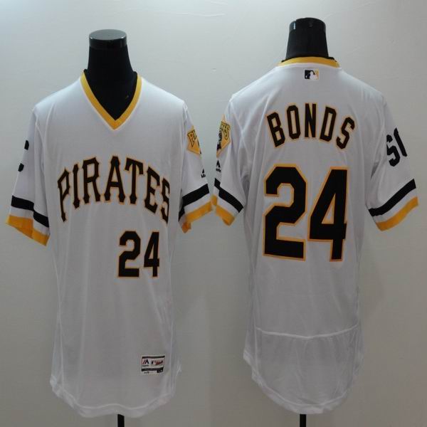 2016 Pittsburgh Pirates 24 Barry Bonds white elite baseball jersey-2