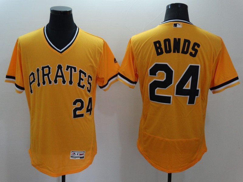 2016 Pittsburgh Pirates 24 Barry Bonds yellow Flexbase Authentic Collection Jersey