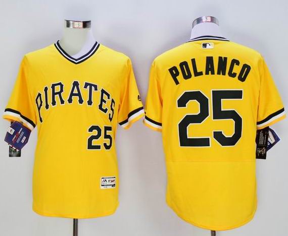 2016 Pittsburgh Pirates 25 Gregory Polanco yellow Flexbase Authentic Collection Jersey