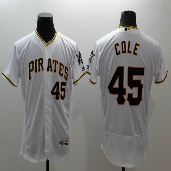 2016 Pittsburgh Pirates 45 Gerrit Cole white elite baseball jersey