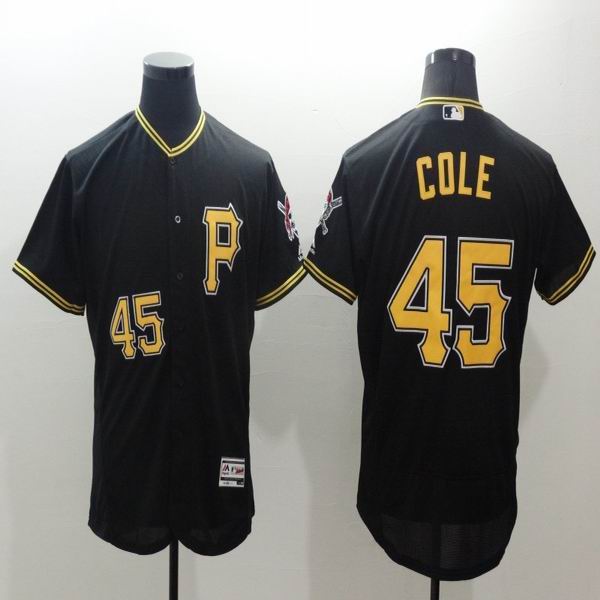 2016 Pittsburgh Pirates Gerrit Cole 45 black elite baseball jersey