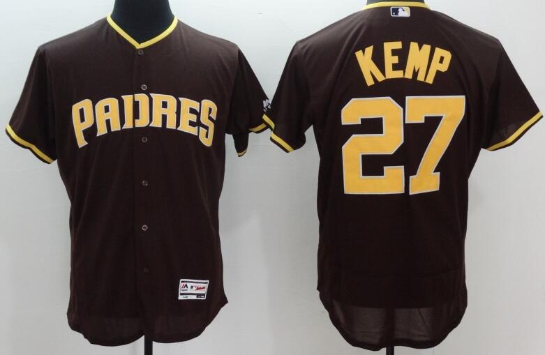 2016 San Diego Padres 27 Matt Kemp Coffee Flexbase Authentic Collection Jersey