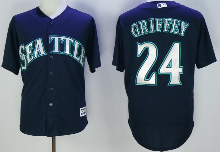 2016 Seattle Mariners 24 Ken Griffey blue Majestic men mlb baseball jerseys