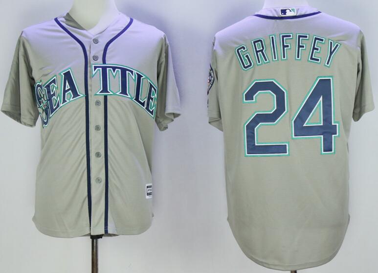 2016 Seattle Mariners 24 Ken Griffey grey Majestic men mlb baseball jerseys