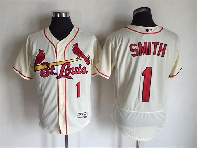 2016 St. Louis Cardinals 1 Ozzie Smith Beige Flexbase Authentic Collection men baseball MLB Jerseys