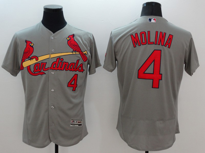 2016 St. Louis Cardinals 4 Yadier Molina  gray Flexbase Authentic Collection men baseball MLB Jerseys