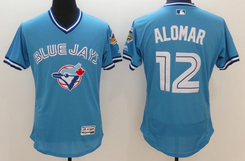 2016 Toronto Blue Jays 12 Roberto Alomar skyblue Flexbase Authentic Collection mlb baseball Jersey