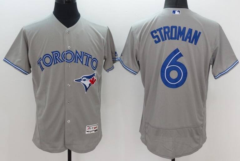 2016 Toronto Blue Jays 6# Marcus Stroman gray Flexbase Authentic Collection Jersey