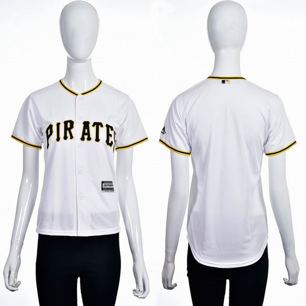 2016 women Pittsburgh Pirates Blank white majestic baseball jersey