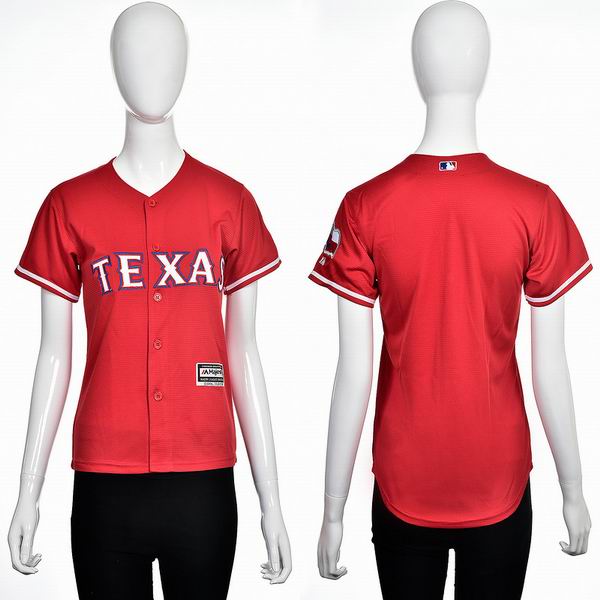 2016 women Texas Rangers Blank red majestic baseball jersey